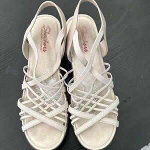Stylish Skechers Cream Strappy Sandals